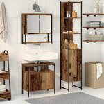 vidaXL Ensemble de mobilier de salle de bain 3 Pièces Bois ancien