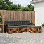 vidaXL Ensemble de canapés d'extérieur Naturel et Anthracite
