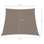 vidaXL Voile de parasol Tissu Oxford trapèze 2/4x3 m Taupe