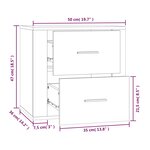 vidaXL Table de chevet murale Blanc brillant 50x36x47 cm