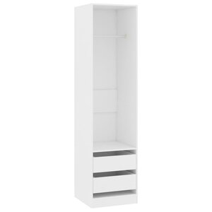 vidaXL Garde-robe avec tiroirs Blanc 50x50x200 cm Bois d'ingénierie