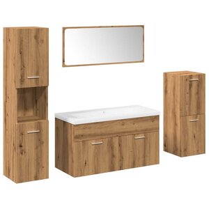 vidaXL Ensemble de meubles salle de bain 5 Pièces bois d'ingénierie