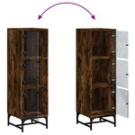vidaXL Buffet avec portes en verre chêne fumé 35x37x120 cm