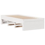 vidaXL Lit bibliothèque sans matelas blanc 90x200cm bois de pin massif