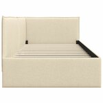 vidaXL Cadre de lit d'angle avec tête de lit Crème 90 x 200 cm tissu