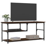 vidaXL Meuble TV chêne marron 103x38x46 5cm bois d'ingénierie et acier