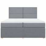 vidaXL Sommier à lattes de lit avec matelas Gris clair 200x200cm Tissu