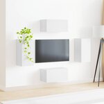 vidaXL Ensemble meuble TV 4 Pièces Blanc Bois d'ingénierie