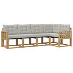 vidaXL Ensemble de canapés d'extérieur 5 Pièces Blanc et gris clair