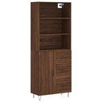 vidaXL Buffet haut Chêne marron 69 5x34x180 cm Bois d'ingénierie