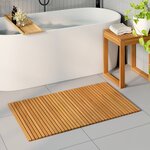 vidaXL Tapis de bain Marron 100 x 60 cm Bois d'Acacia Massif