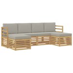 vidaXL Ensemble de canapés d'extérieur 6 pc Blanc et gris clair