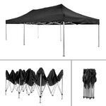 Tectake Tonnelle 6 x 3 m avec 4 rideaux - noir