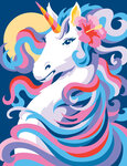 Tableau peinture au numéro débutant licorne au clair de lune