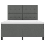 vidaXL Lit à sommier avec matelas Gris foncé 140x200 cm Tissu