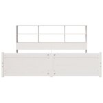 vidaXL Lit bibliothèque sans matelas blanc 200x200 cm bois pin massif