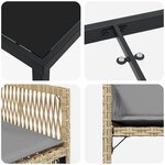 vidaXL Ensemble de salle à manger pour jardin 5 Pièces Beige polyrotin