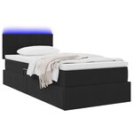 vidaXL Lit avec rangement et LED avec matelas Noir 90 x 200 cm Velours