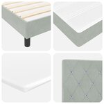 Lit Box Spring vidaXL avec Matelas Gris clair 160x200 cm Velours