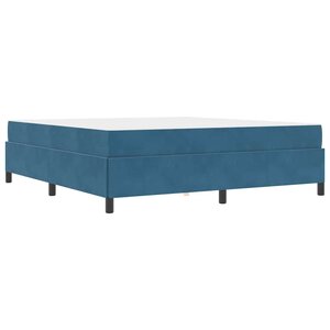 vidaXL Cadre de lit Bleu foncé et blanc 180 x 200 cm Velours