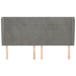vidaXL Tête de lit avec oreilles Gris clair 163x23x118/128 cm Velours
