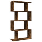 vidaXL Étagère séparatrice de pièce à 4 niveaux chêne fumé 70x24x129cm