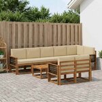 vidaXL Ensemble de canapés d'extérieur 9 Pièces Naturel et Beige