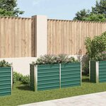 vidaXL Lit surélevé de jardin Acier galvanisé 160x40x77 cm Vert