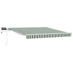 vidaXL Auvent Rétractable Vert et blanc 350 x 250 cm Tissu et acier