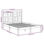 vidaXL Cadre de lit bois massif 135x190 cm double