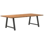 vidaXL Table à manger marron clair bois de chêne massif rectangulaire