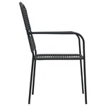 vidaXL Chaises de jardin 4 Pièces Corde en coton et acier Noir