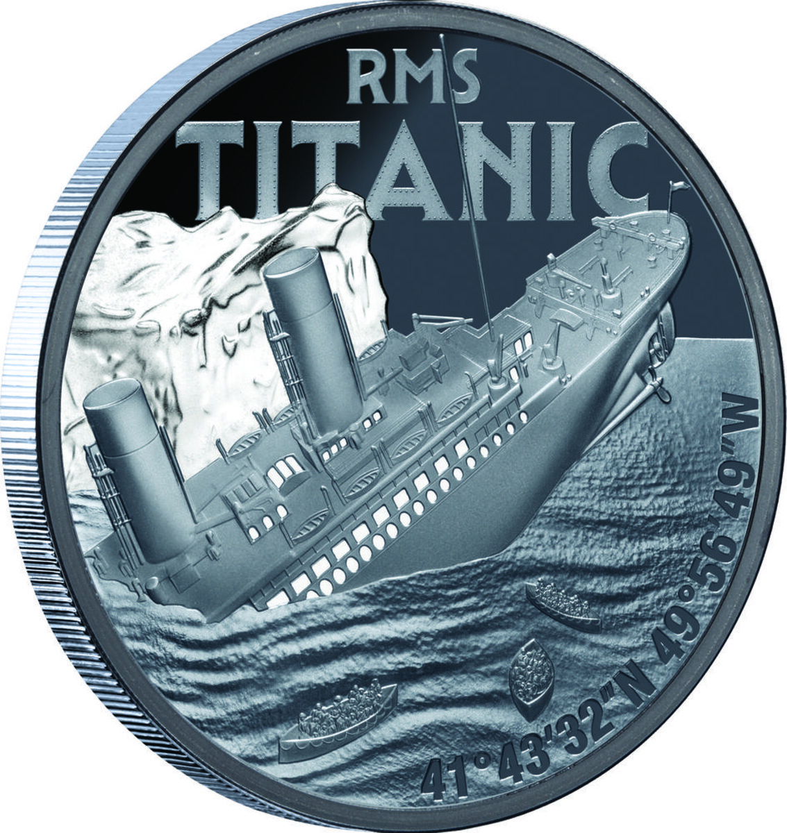 Médaille Commémorative RMS Titanic – Reine Elisabeth II – Plaqué Argent – Objet De Décoration