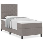 vidaXL Lit à ressorts avec matelas Taupe Simple Tissu