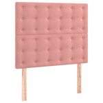 vidaXL Sommier à lattes de lit matelas et LED Rose 90x200 cm Velours