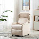 vidaXL Fauteuil inclinable Crème 67.5 x 93.5 x 101.5 cm tissu