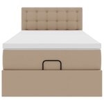 vidaXL Cadre de lit ottoman et matelas cappuccino 90x190 cm similicuir
