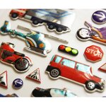 Scène à décorer pour enfants - Sur la route ! - Stickers Puffies