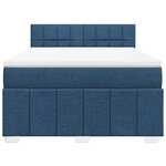 vidaXL Sommier à lattes de lit avec matelas Bleu 140x200 cm Tissu