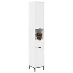 vidaXL Cabinet de salle de bain avec tiroir Blanc 31 5 x 33 x 190 cm