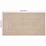 vidaXL Tapis de surface Rectangulaire Naturel et Blanc 80 x 150 cm