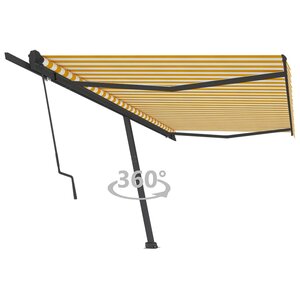 vidaXL Auvent automatique sur pied 500x350 cm Jaune/Blanc