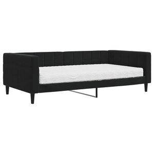 vidaXL Lit de jour avec matelas noir 100x200 cm velours