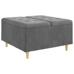 vidaXL Pouf de rangement Gris foncé 80 x 80 x 45 cm Velours