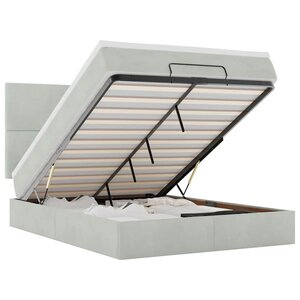 vidaXL Cadre de lit ottoman et matelas gris clair 140x190 velours