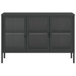 vidaXL Buffet noir 105x35x70 cm verre et acier