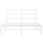 vidaXL Cadre de lit métal sans matelas et tête de lit blanc 135x190 cm