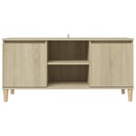 vidaXL Meuble TV avec pieds en bois massif Chêne sonoma 103 5x35x50 cm