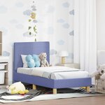 vidaXL Cadre de lit pour tout-petit avec tête de lit Bleu denim tissu