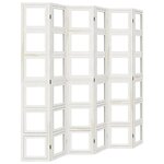 vidaXL Cloison de séparation 6 panneaux blanc bois de paulownia massif